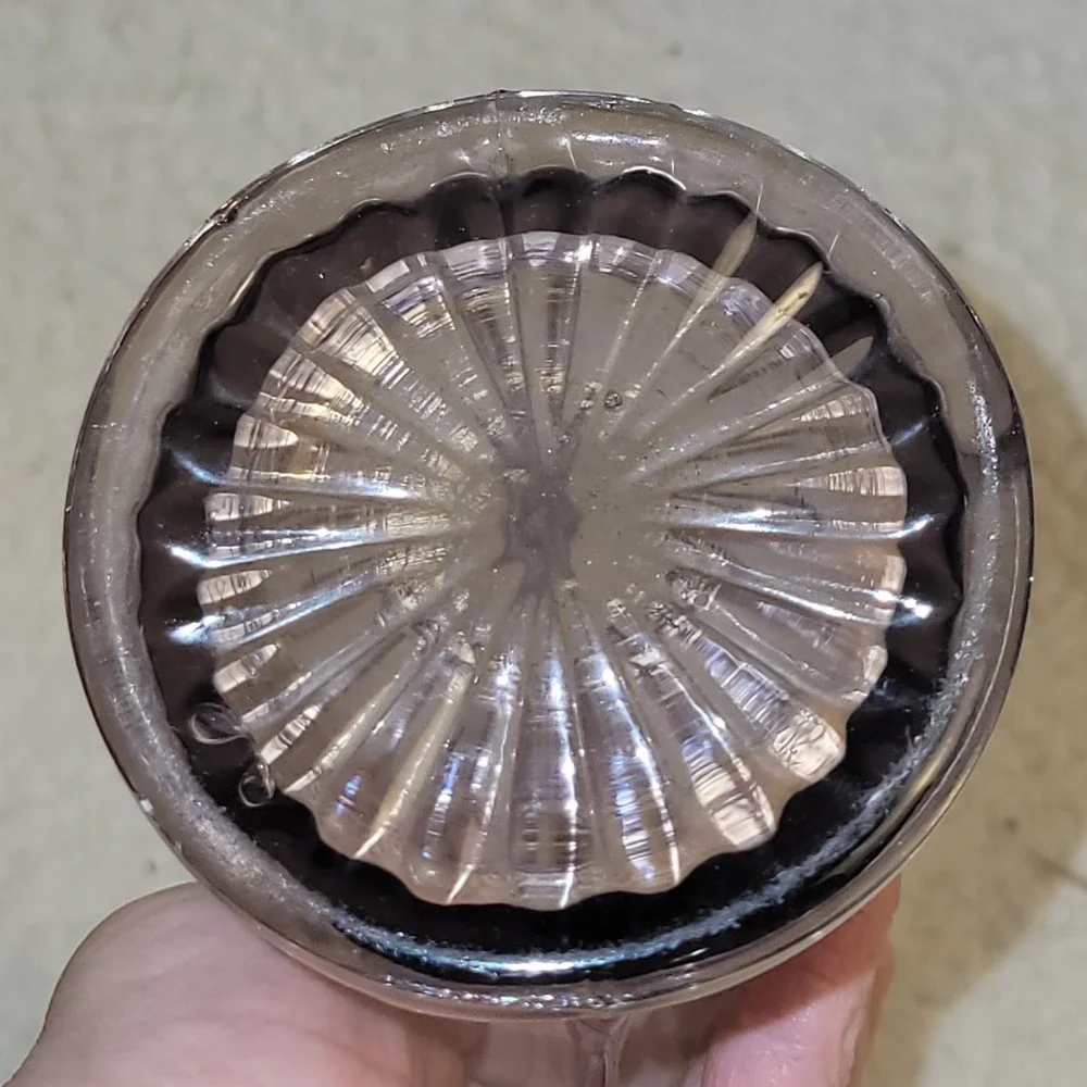 Vintage Smoke‎ Glass Bud Vase Art Deco Scalloped Rim Tall Fluted 12